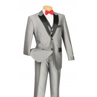 Men's Two Button Peak lapel Suit With Matching Vest Prom and Wedding Tuxedo