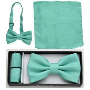Mint Green Solid Color Bowtie and Pocket Square