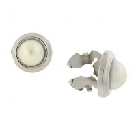Pearl Shirt Cuff Button Covers Set of Two in Silver Faux Cuff Links