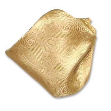 Paisley Gold Pattern Satin Pocket Square