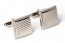 Square Cufflinks with Diagonal Lines Silver Finsh