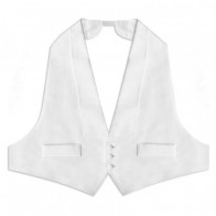 Tuxedo Vest Mens White Pique Backless Vest Only