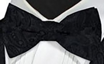 Paisley Self Bow Tie Black and Red