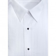Tuxedo Shirt Laydown Collar Cotton Blend Pleated Front