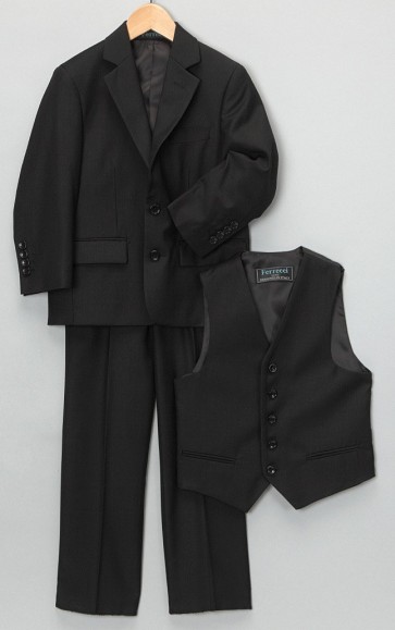 Boys Black Suit Three Piece Set High Quality Teen