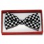 Boys Black and White Checkered Pre Tied Bow Tie