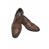 Brown Dress Shoe with Perforated Quarter by Faranzi