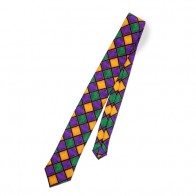 Mardi Gras Mens Self tie Necktie with accessories option