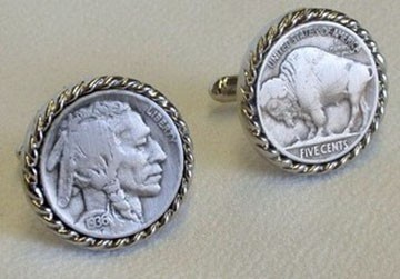 Cufflinks Genuine Indian Buffalo Nickel Silver Cuff Links