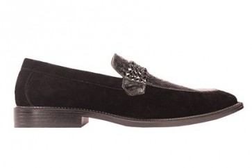 Mens Black Suede Slip On Shoes by Antonio Cerrelli