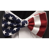 USA Flag Patriotic Bowtie Pre Tied Men's