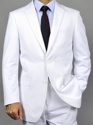 Suit  White Mens Two Button Notch Suit