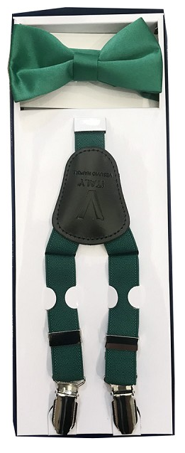 Boys Emerald Suspender and Bow Tie Set Kids Wedding Colors