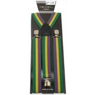 Mardi Gras Green,Yellow and Purple Suspenders