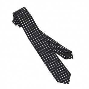 Polka Dot Black with White Dots Skinny Necktie