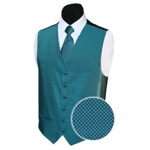 BOYS GEO Tuxedo Vest TURQUOISE BACKLESS Vest Only