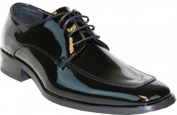 Black Tuxedo Shoes Patent Leather Slighty Square Toe