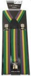 Mardi Gras Green,Yellow and Purple Suspenders