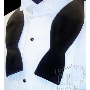 Bowtie BLACK Silk Self Tie Bow Tie