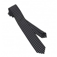 Polka Dot Black with White Dots Skinny Necktie