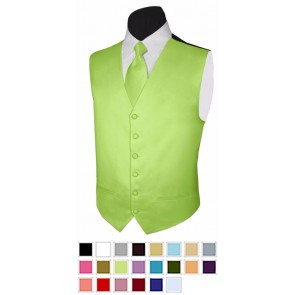 Mens Vest and Neck Tie for Tuxedo or Suit Wedding Colors