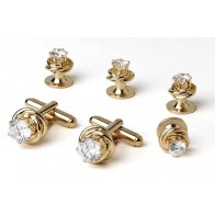 Studs Cufflinks CUBIC ZIRCONIA LOVE KNOTS Cuff Links