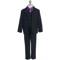Boys Suit Black With Any Color Shirt Set