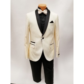 Ivory Tuxedo One Button Shawl Lapel Dinner Jacket