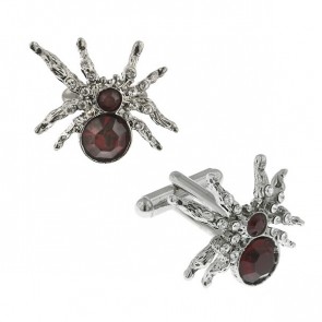 Cuff Links  Spider Ruby Cuff Links in Silver