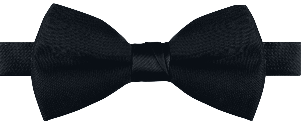 Mens Black Poplin Poly Pre tied bowtie Non Shinny