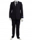 Perry Ellis boys 5 Piece 2 Button Notch Suit Black