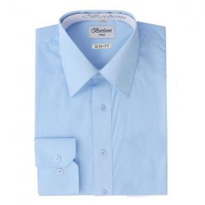 Light Blue Slim Dress Shirt Convertible French Cuff