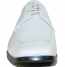 Mens White Square Toe Matte Dress Shoe with Front Stitching