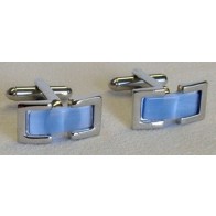 Cufflinks Blue Fiber Optic Open Frame Cuff Links