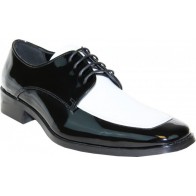 Black and White Tuxedo Zoot Shoes Slighty Square Toe