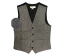 Mens Rustic Slim Fit Wool Tweed Vest with inner pocket Black and White two tone