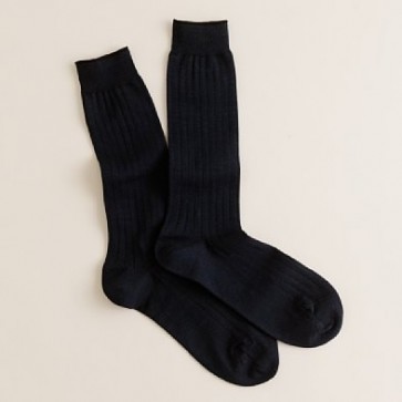 Boys Tuxedo Socks Black Ribbed Formal Hose