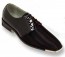 Tuxedo Shoes BLACK Satin Stripe Silver Tip Leather Shoes
