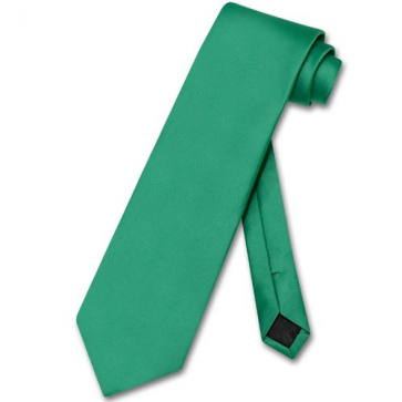 Mens Overstock Emerald Green Self tie Necktie Closeout- Christmas Green