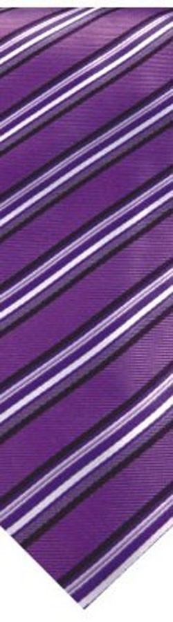 Purple Lavender and White Stripe Skinny Necktie