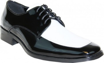 Black and White Tuxedo Zoot Shoes Slighty Square Toe