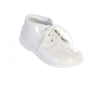 Patent Leather Baby Boys White Shoes