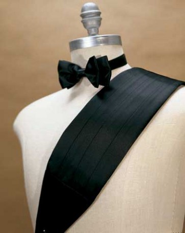 Cummerbunds Bowtie BLACK Silk Cummerbund and Bow Tie Set