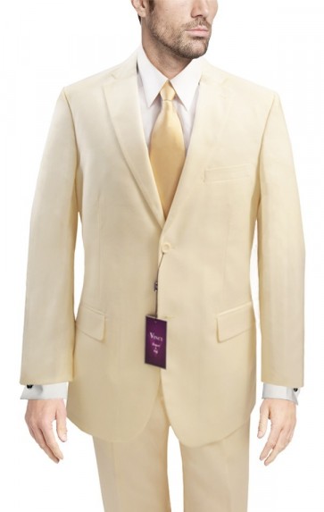 Suit Ivory Mens Two Button Notch Lapel - Wedding and Prom Suit