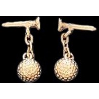 Cufflinks GOLF BALL & TEE Cuff Links Gold