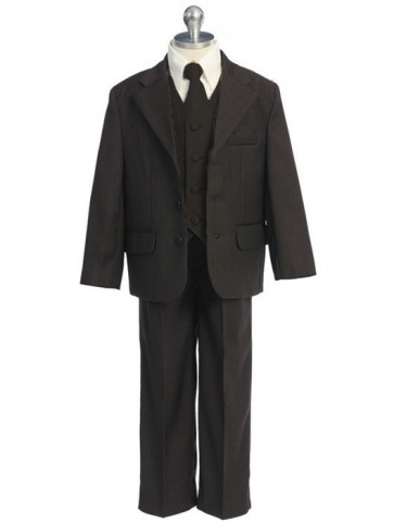 Boys BROWN Suit CLOSEOUT With Brown Vest