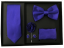 Mens Purple 5 Piece Gift Box Set Tie Bow-Tie Lapel Pin Handkerchief and Cufflinks