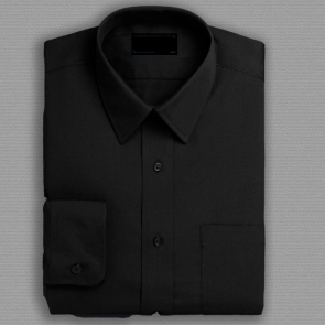 Boys Black Dress Shirt Laydown Collar with Barrel Cuffs Takes Studs Cuff Links