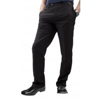 Dress Pants Tailored Black Microfiber Fitted Straight Leg Pants 