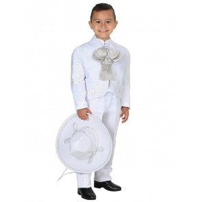Boys White Charro Mariachi Suit For Baptism or first Communion